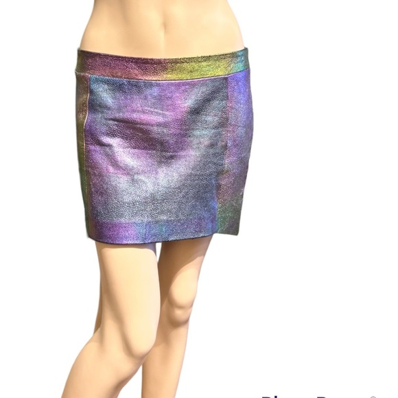 Mason Womens Lambskin Leather Blend Oil Spill and Black Mini Oil Spill and Black - Picture 2 of 6